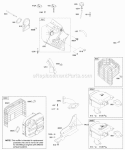 Blower HousingShrouds Exhaust System Diagram and Parts List for 20E414-0162-E1  Briggs and Stratton Engine